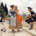 Women Feigning Interest During Polite Conversation In Western Art History