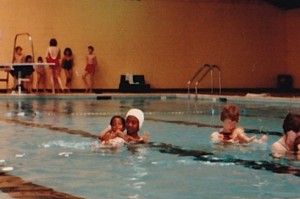 Christienna & Mom swimming