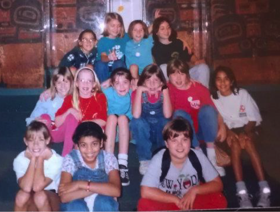 Miranda in 1995 (front row, right)