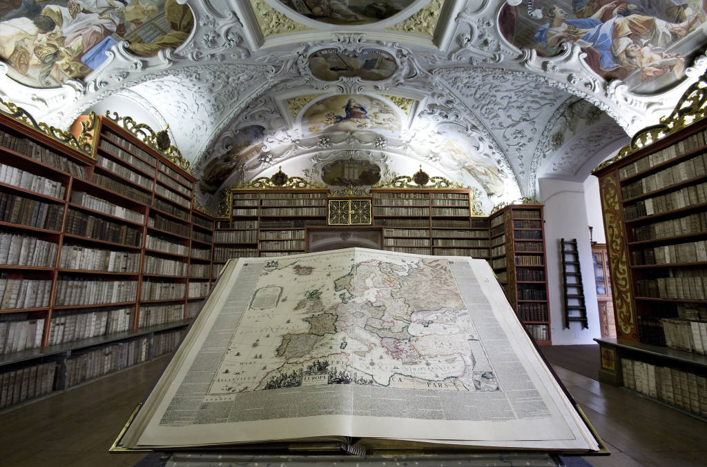Strahov Theological Hall - Original Baroque Cabinets, Prague