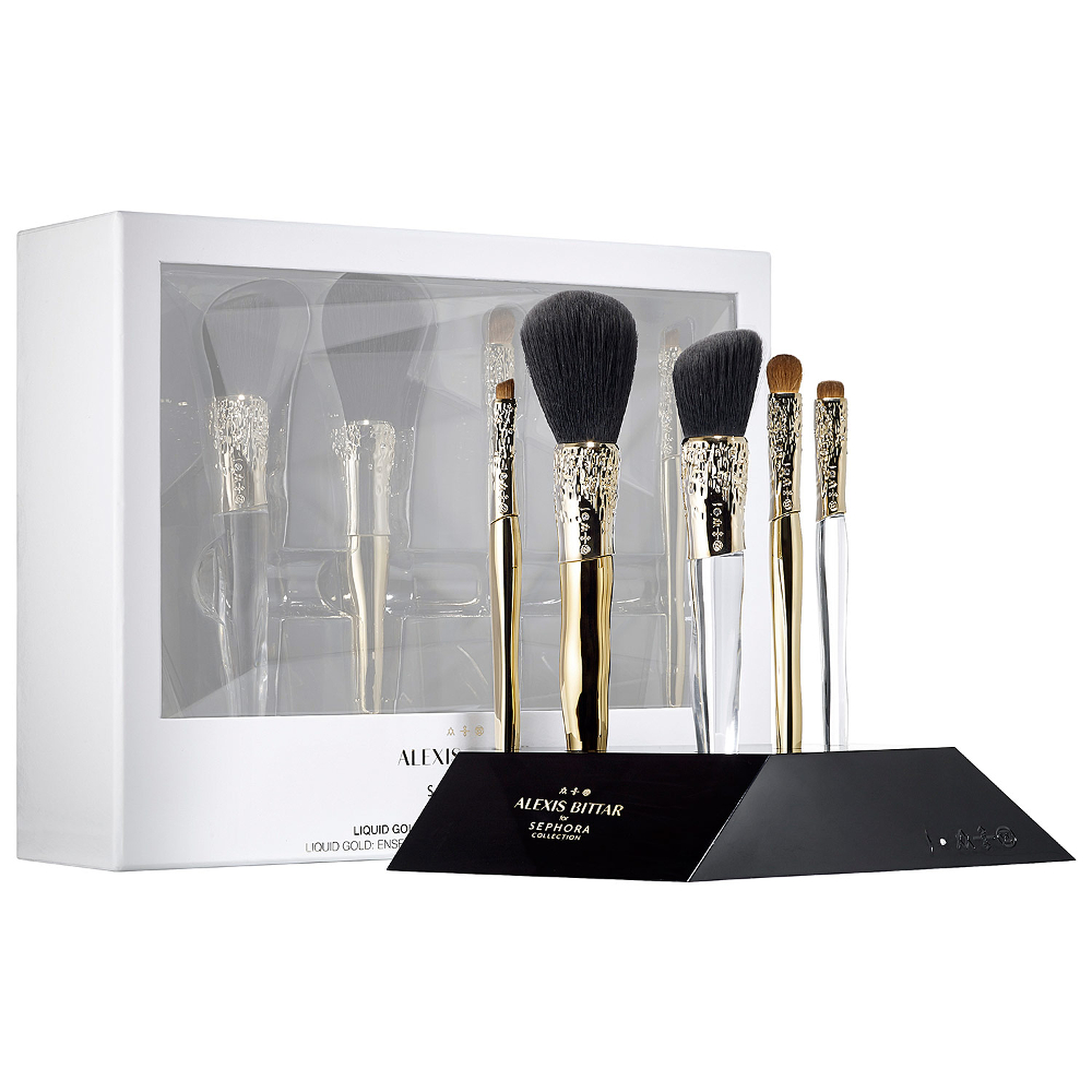 Sephora-Collection-Alexis-Bittar-Liquid-Gold-Beauty-Brush-Set-Stand